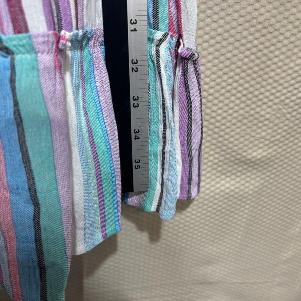 Staccato Size S Striped Tiered Lined Dress NWT Pink Blue Purple Midi Length - Picture 9 of 10